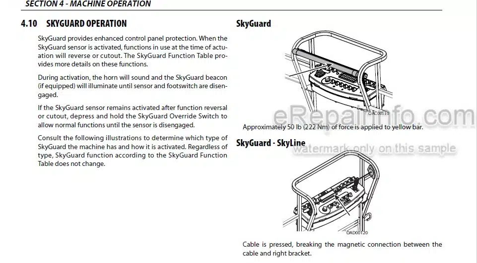 Photo 4 - JLG 1100SJ PVC2001 Operation And Safety Manual Boom Lift
