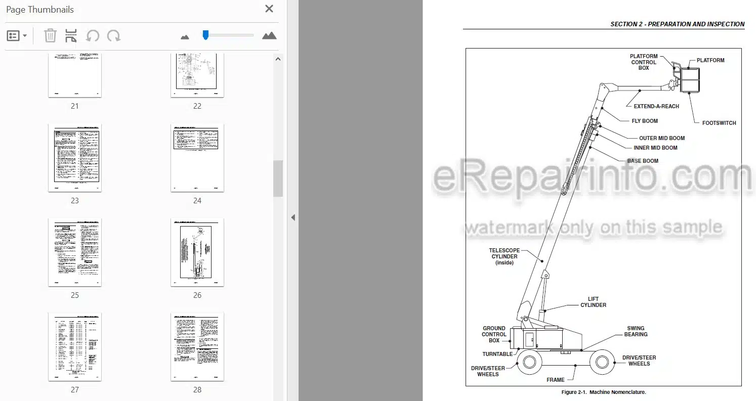 Photo 3 - JLG 120HX Operators And Safety Manual Boom Lift