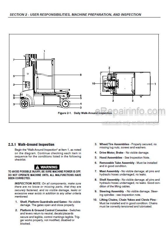 Photo 4 - JLG 13MSPT Operation And Safety Manual Vertical Mast