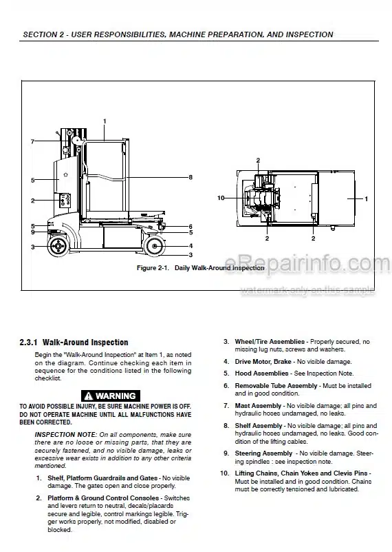 Photo 4 - JLG 13MSPT Operation And Safety Manual Vertical Mast