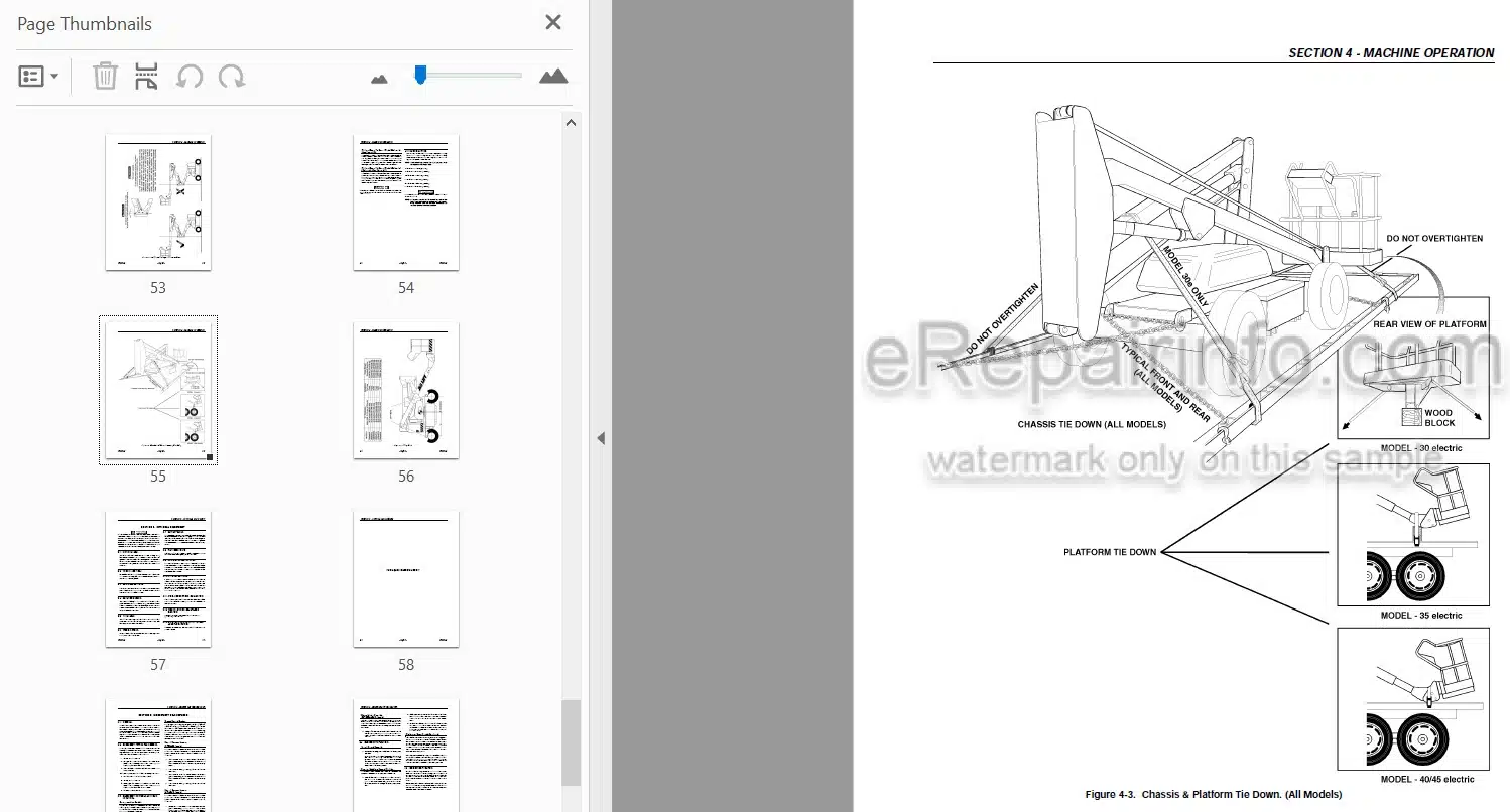 Photo 3 - JLG 30E 35E N35E 40E N40E 45E Operators And Safety Manual Boom Lift