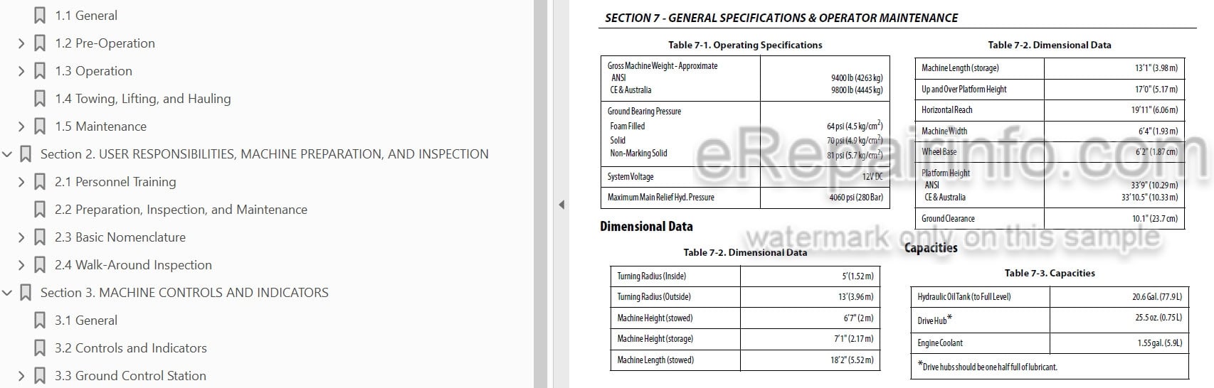 Photo 3 - JLG 340AJ PVC2001 Operation And Safety Manual Boom Lift