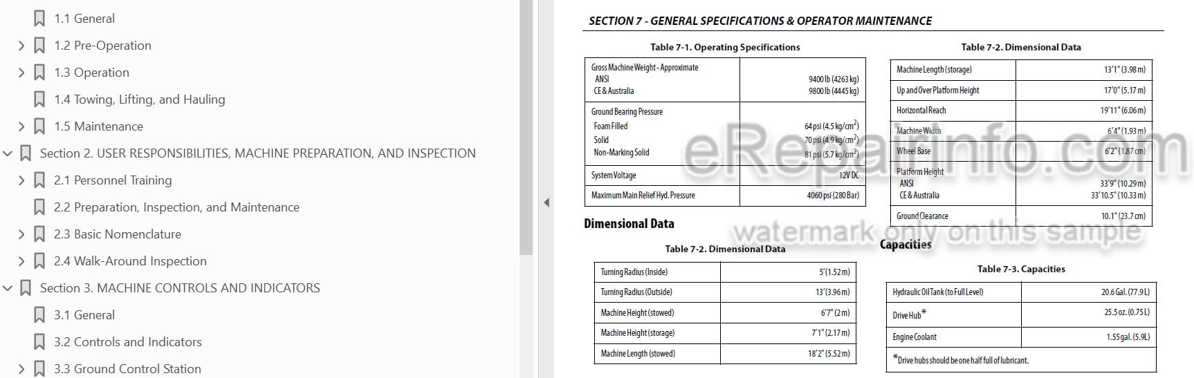 Photo 3 - JLG 340AJ PVC2007 Operation And Safety Manual Boom Lift