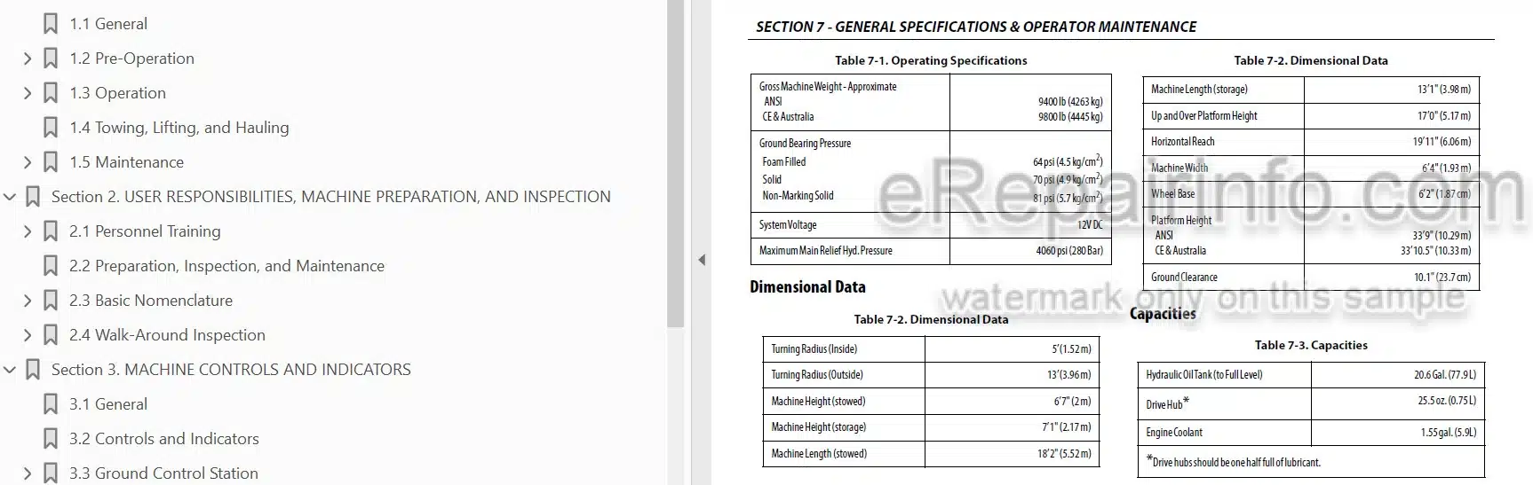 Photo 3 - JLG 340AJ PVC2007 Operation And Safety Manual Boom Lift