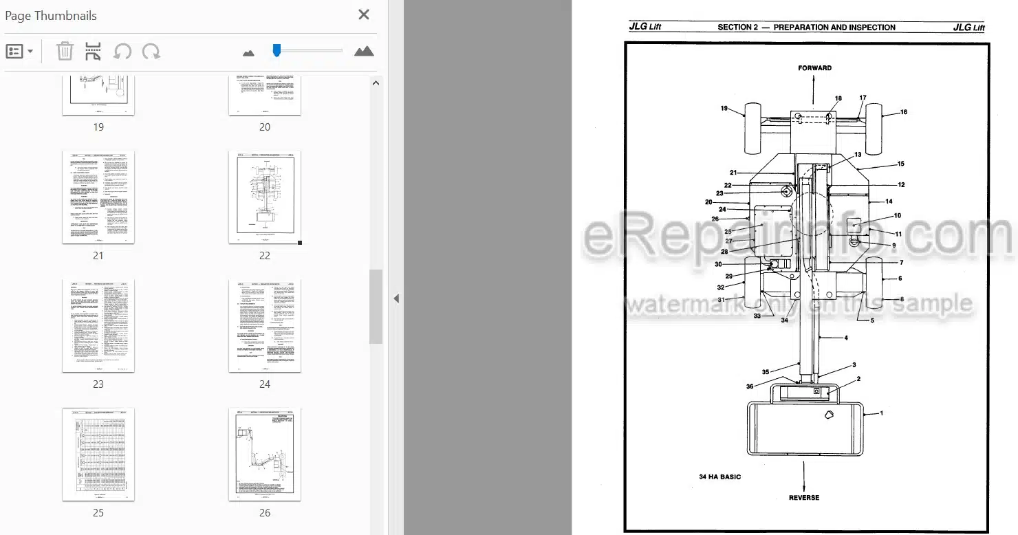 Photo 3 - JLG 34HA Operators And Safety Manual Boom Lift 3120674