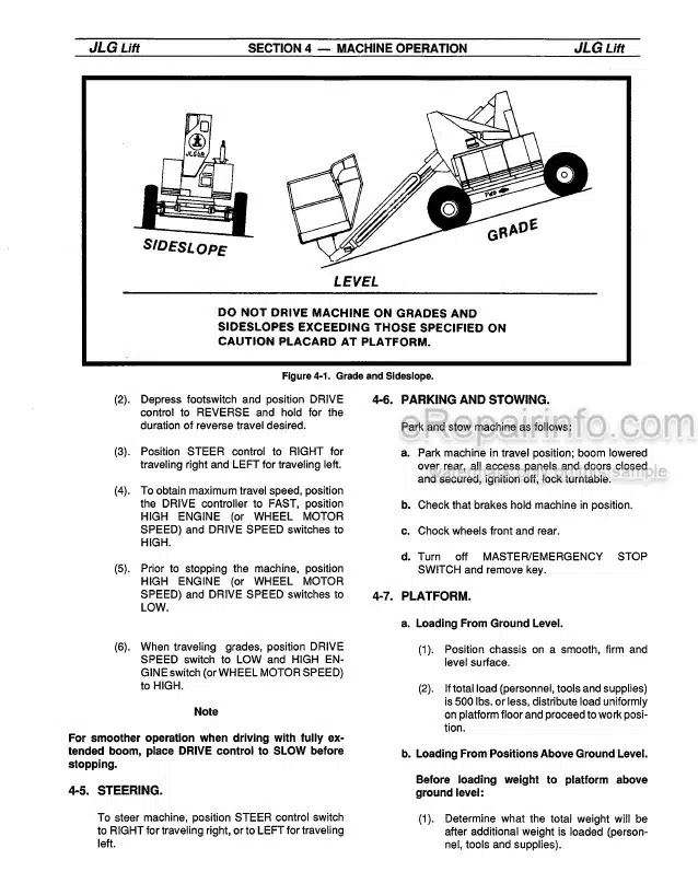 Photo 4 - JLG 34HA Operators And Safety Manual Boom Lift 3120674