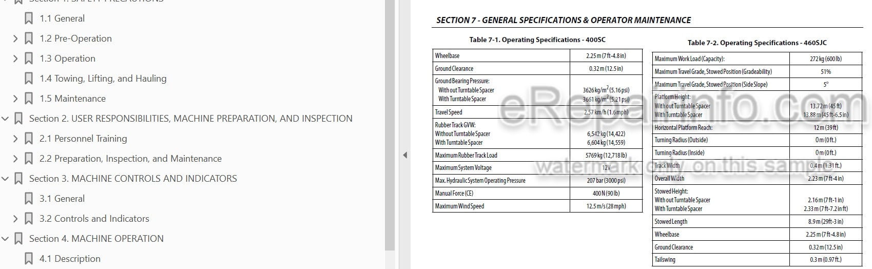 Photo 3 - JLG 400SC 460SJC Operation And Safety Manual Boom Lift