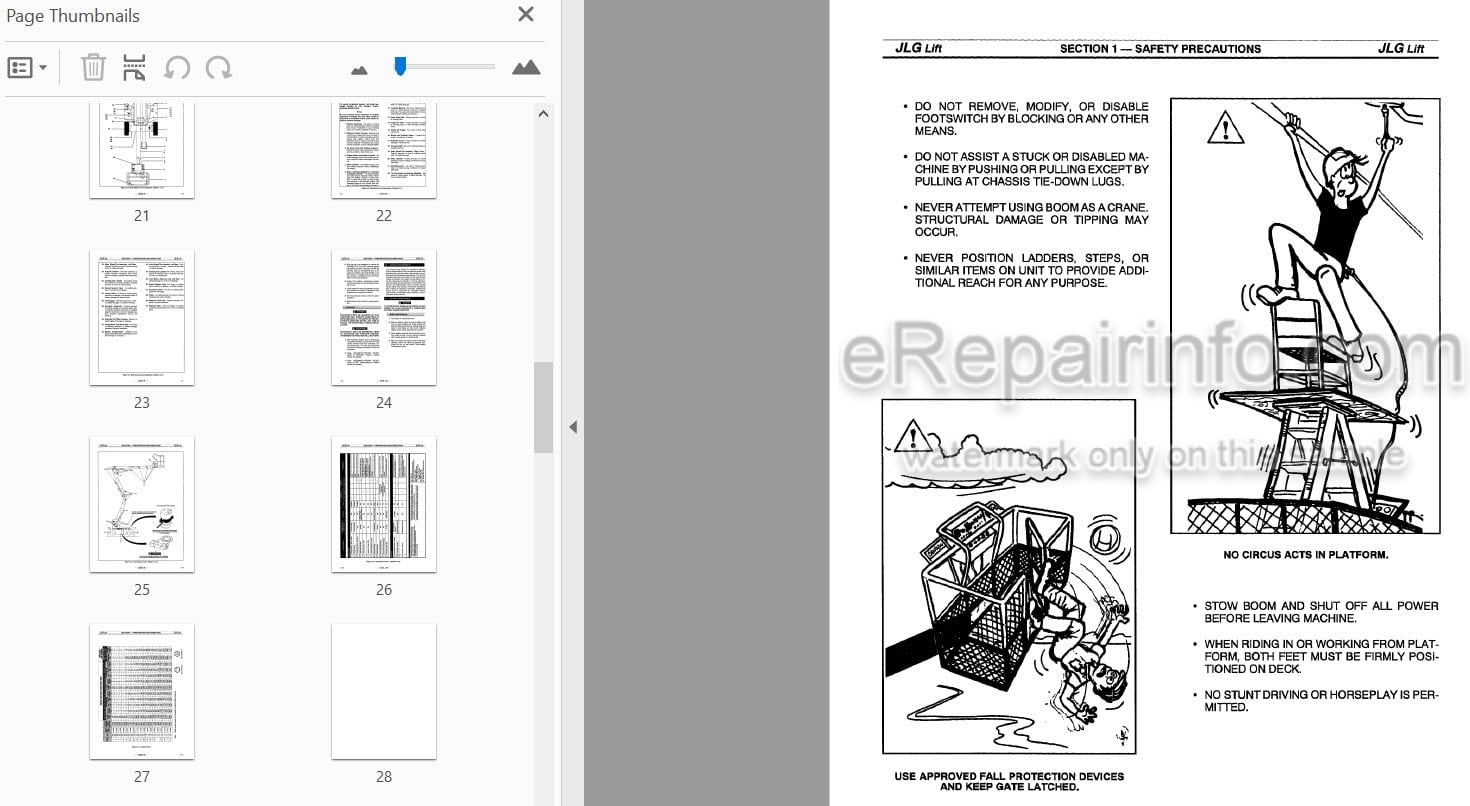 Photo 4 - JLG 40IC 45IC Operators And Safety Manual Boom Lift