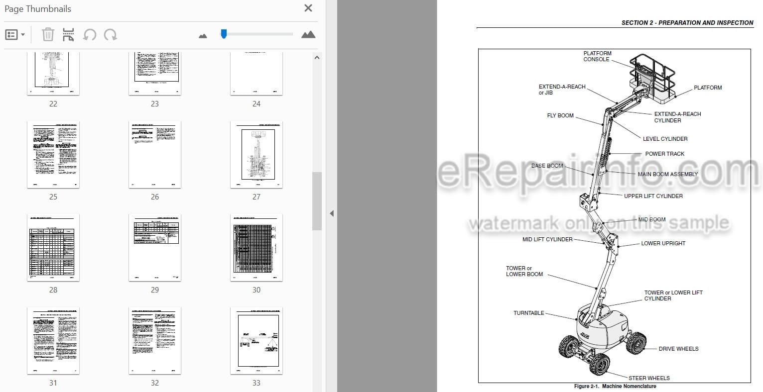 Photo 3 - JLG 450A 450AJ Operators And Safety Manual Boom Lift