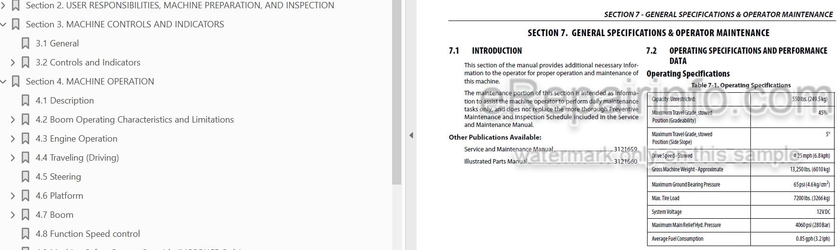 Photo 3 - JLG 450A 450AJ Operators And Safety Manual Boom Lift SN1