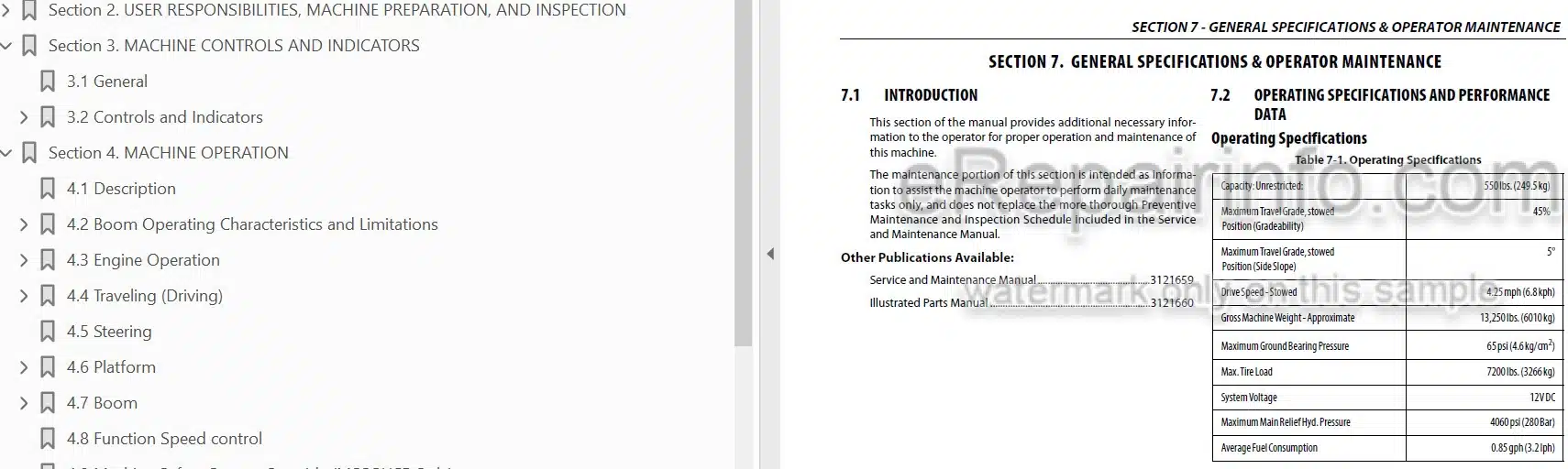 Photo 3 - JLG 450A 450AJ Operators And Safety Manual Boom Lift SN1