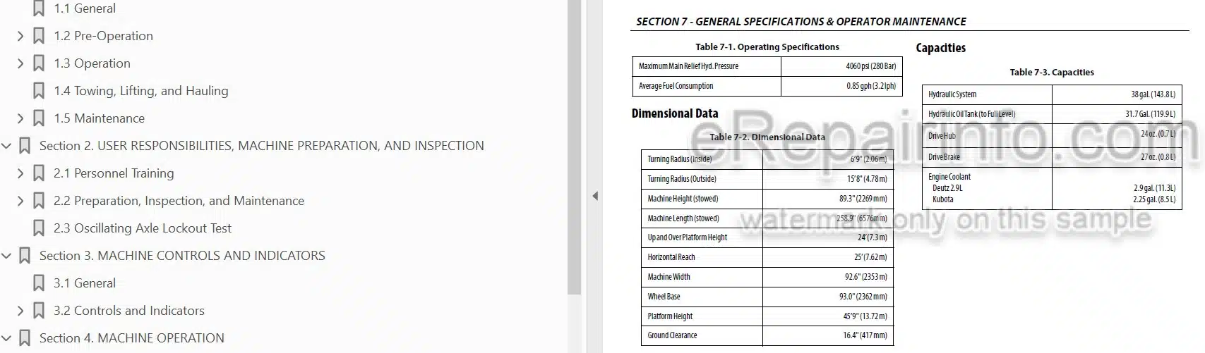 Photo 3 - JLG 450A 450AJ PVC2001 Operation And Safety Manual Boom Lift
