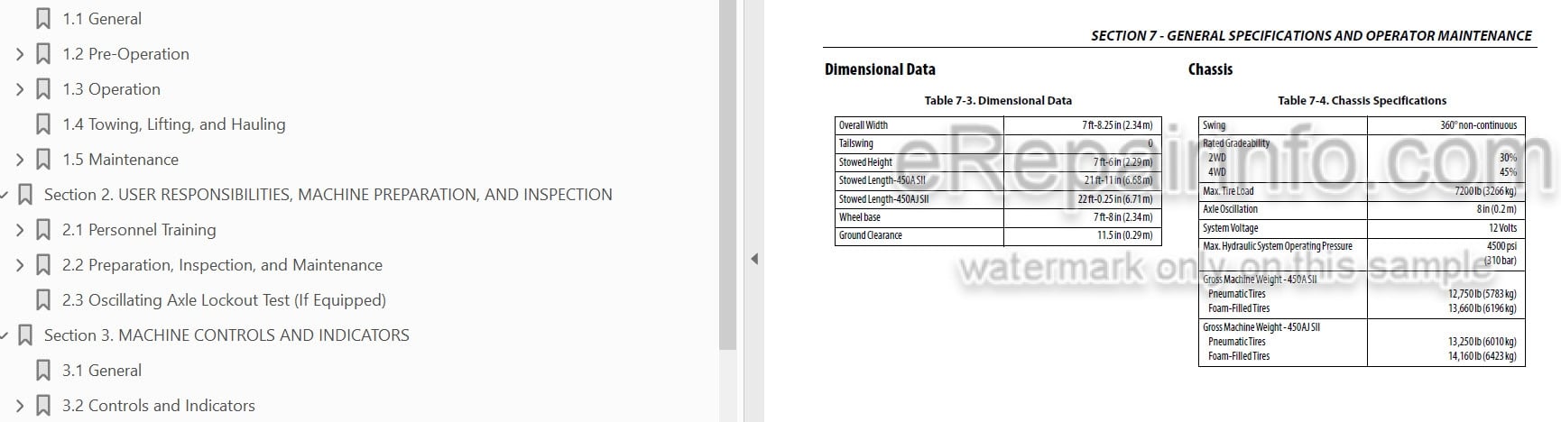 Photo 4 - JLG 450A 450AJ Series II Operation And Safety Manual Boom Lift SN2
