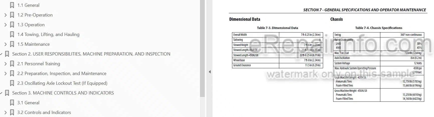 Photo 4 - JLG 450A 450AJ Series II Operation And Safety Manual Boom Lift SN2