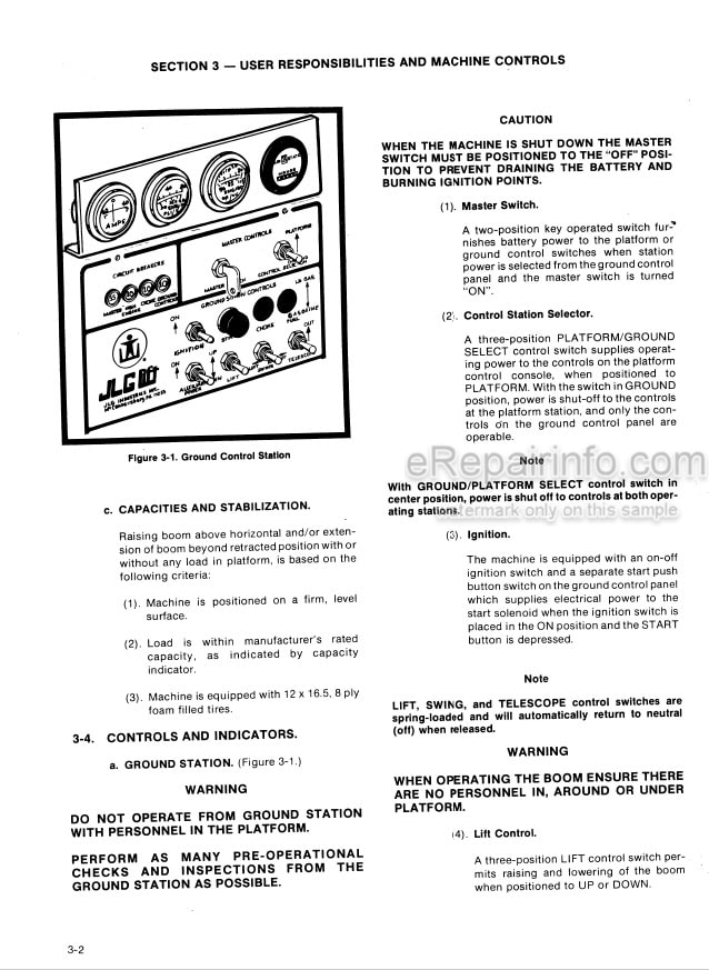 Photo 2 - JLG 50HT Operating And Safety Manual Boom Lift 3120287