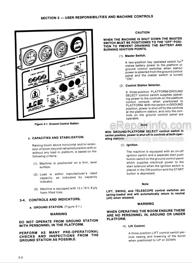 Photo 2 - JLG 50HT Operating And Safety Manual Boom Lift 3120287