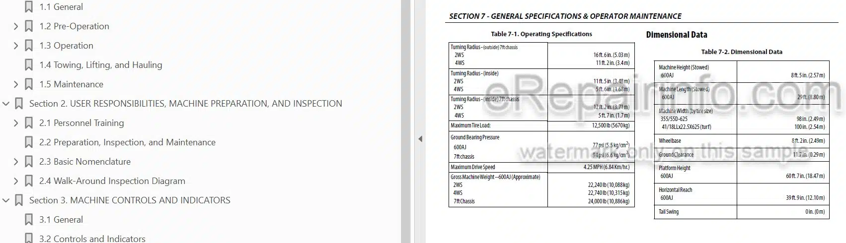 Photo 3 - JLG 600AJ PVC2001 Operation And Safety Manual Boom Lift