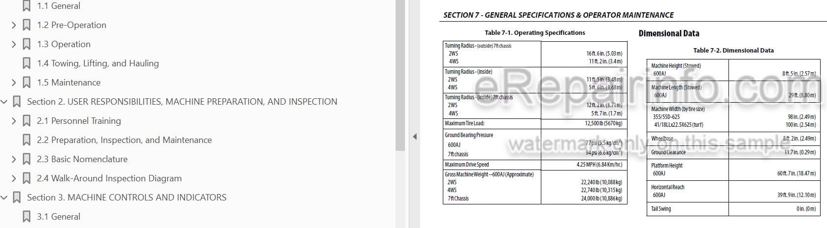 Photo 3 - JLG 600AJ PVC2007 Operation And Safety Manual Boom Lift