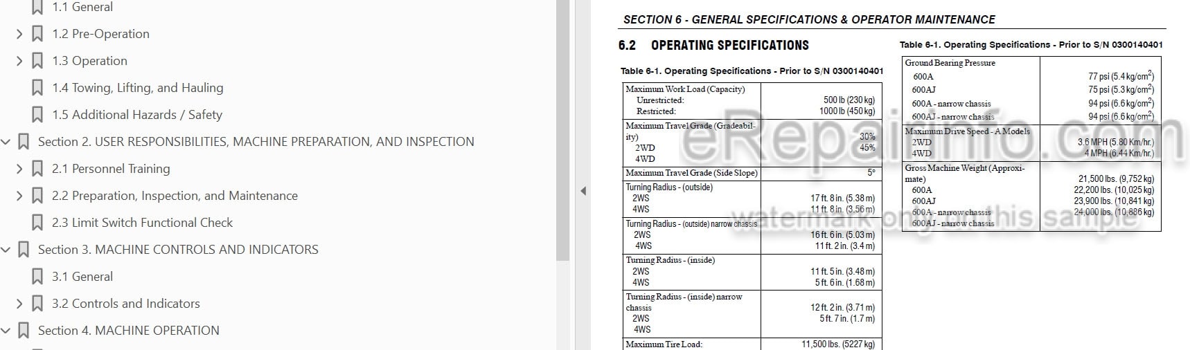 Photo 3 - JLG 600A 600AJ Operation And Safety Manual Boom Lift