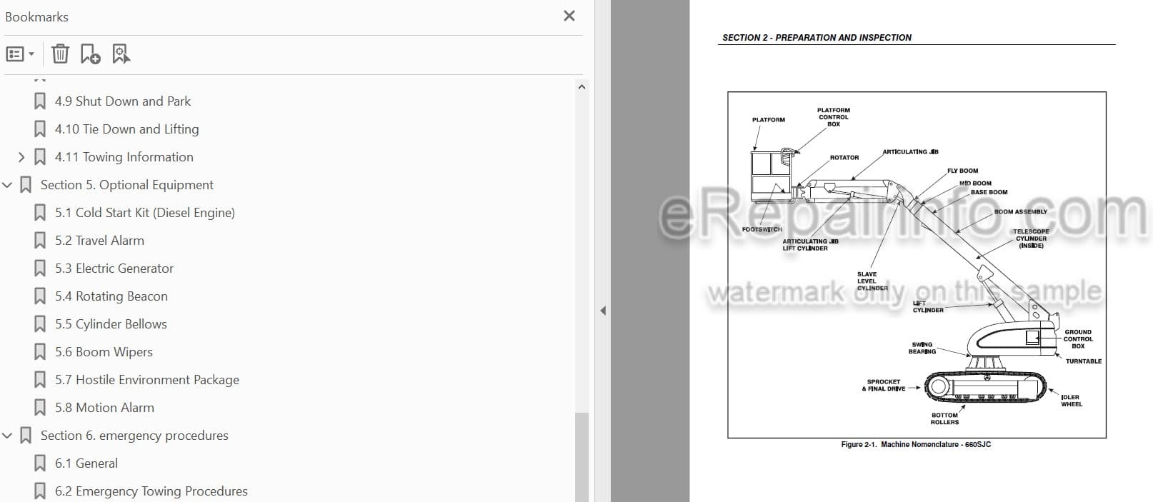 Photo 3 - JLG 600SC 600SJC 660SJC Operators And Safety Manual Boom Lift
