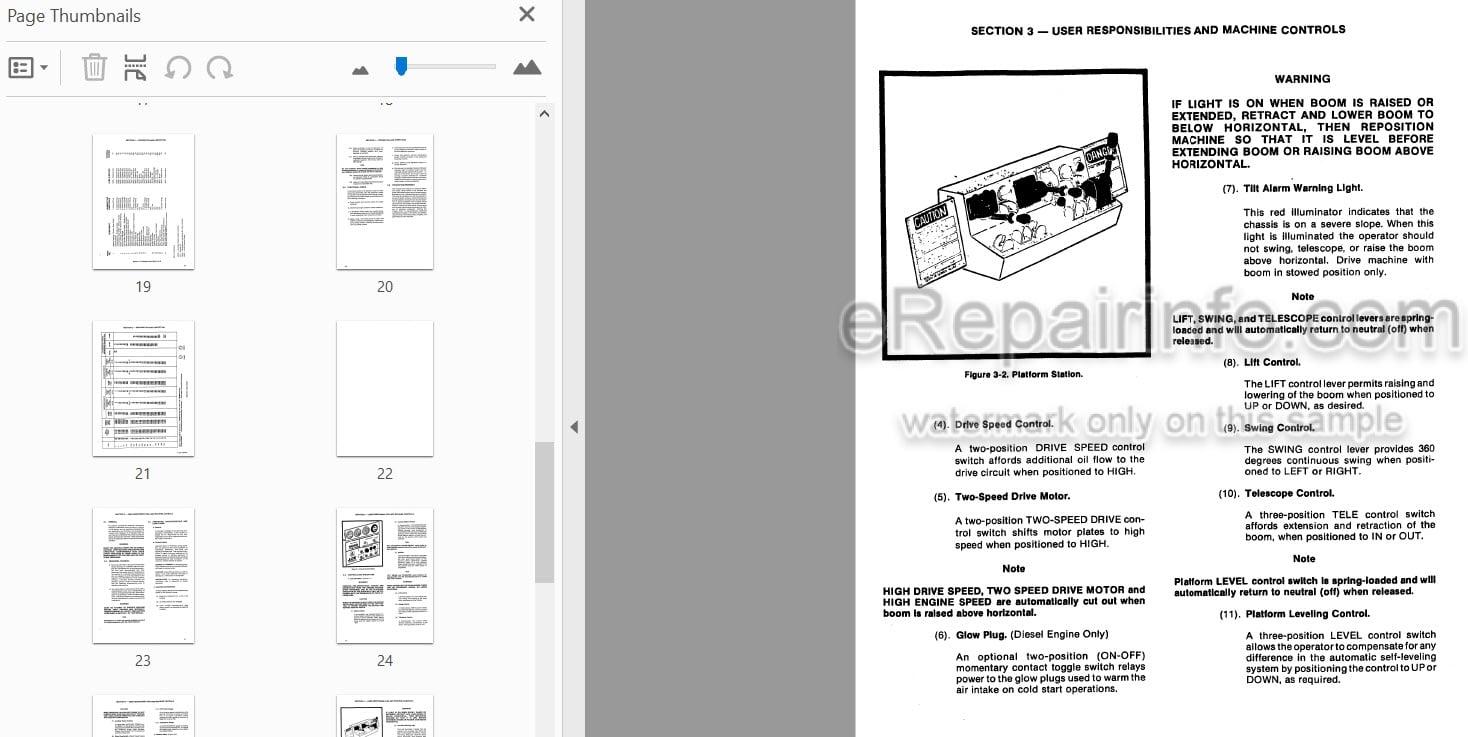Photo 3 - JLG 60HT Operators And Safety Manual Boom Lift 3120256