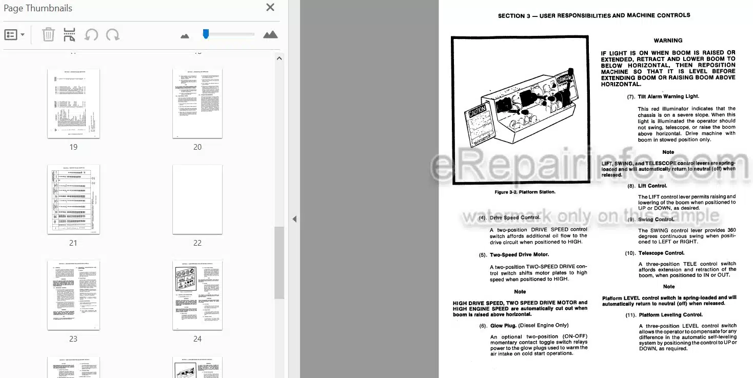Photo 3 - JLG 60HT Operators And Safety Manual Boom Lift 3120256