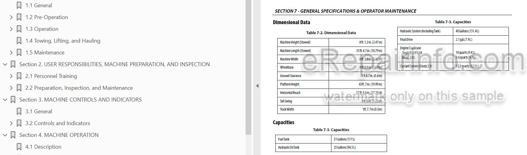 Photo 4 - JLG 660SJC PVC2007 Operation And Safety Manual Boom Lift 31217175