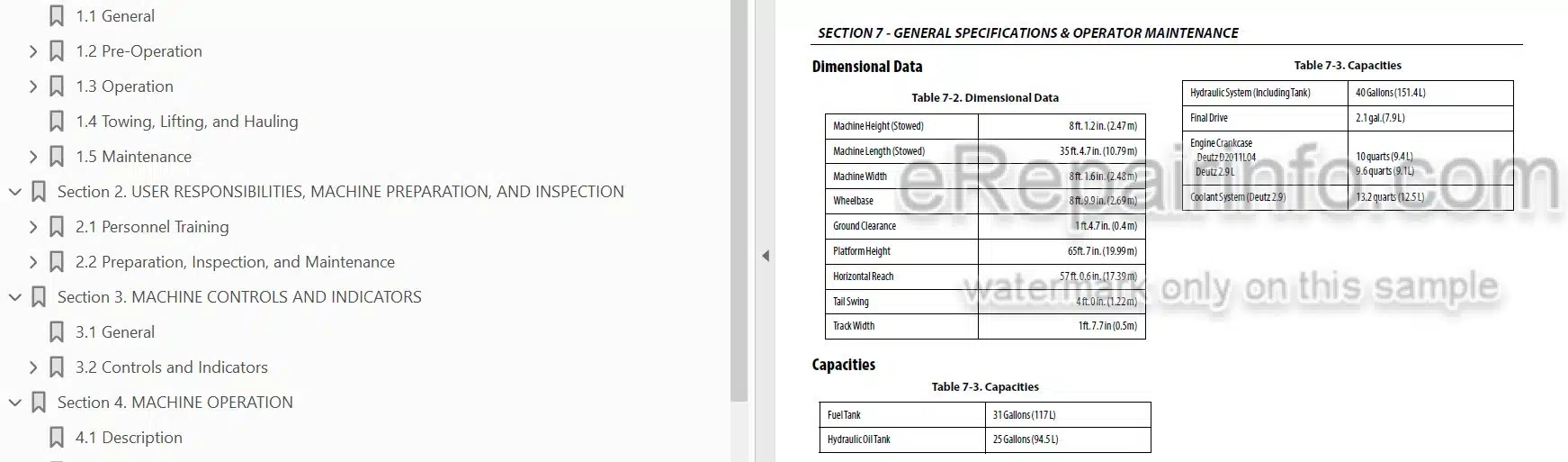 Photo 4 - JLG 660SJC PVC2007 Operation And Safety Manual Boom Lift 31217175