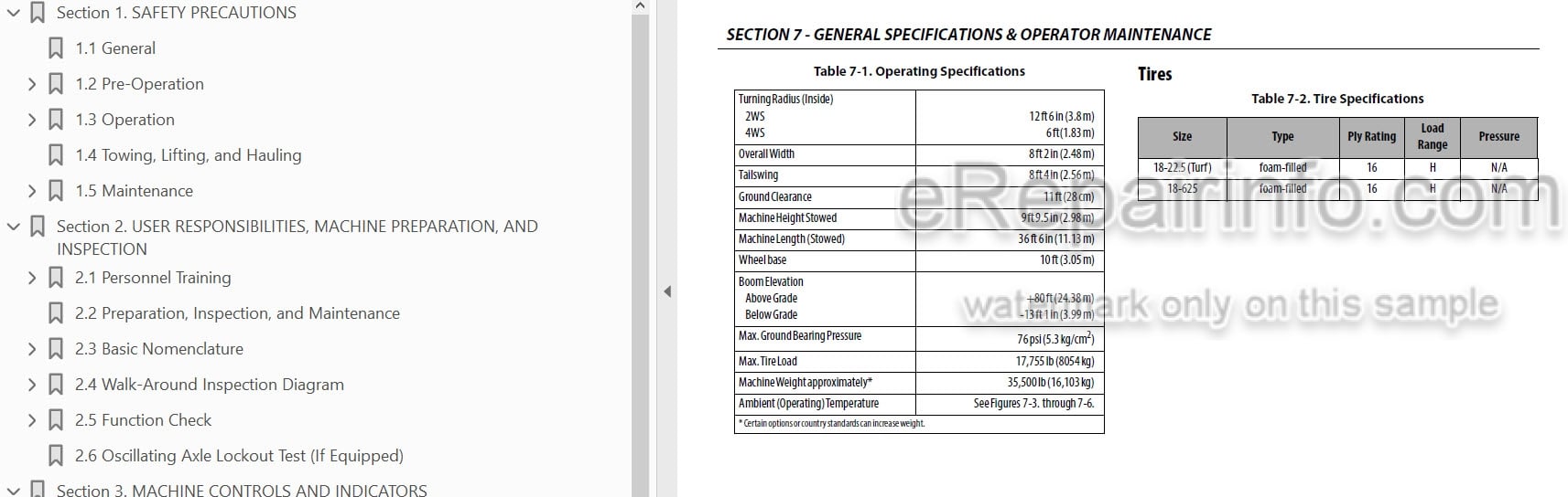 Photo 3 - JLG 800AJ PVC2007 Operation And Safety Manual Boom Lift