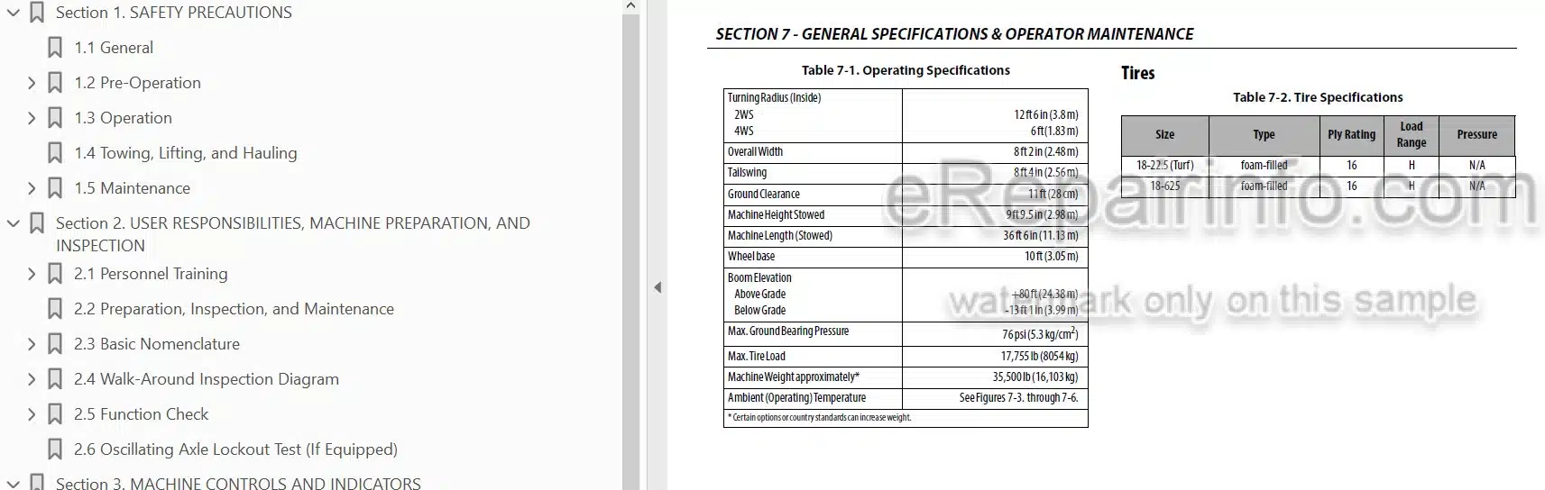 Photo 3 - JLG 800AJ PVC2007 Operation And Safety Manual Boom Lift