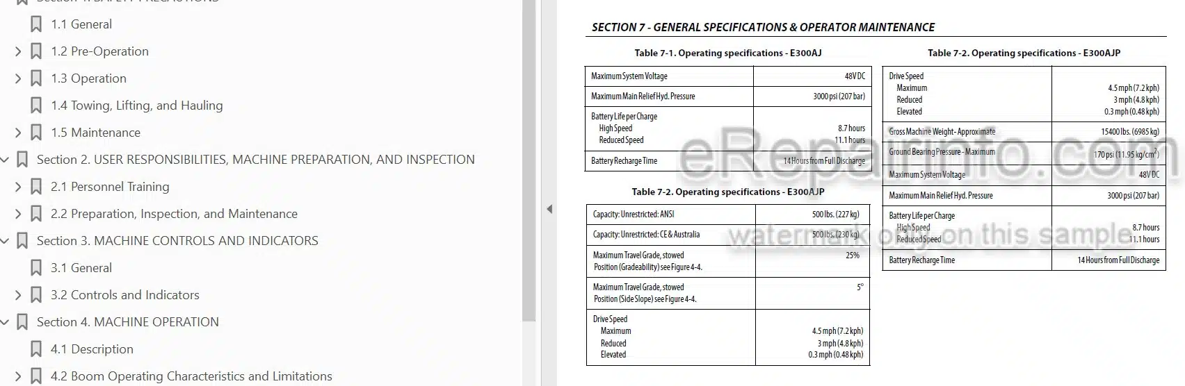 Photo 3 - JLG E300AJ E300AJP Operation And Safety Manual Boom Lift SN2