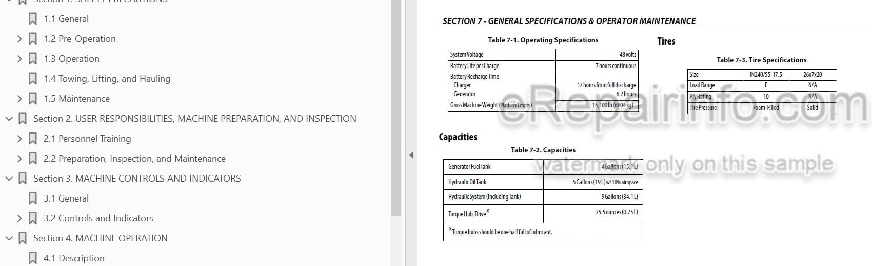 Photo 3 - JLG E450AJ PVC2001 Operation And Safety Manual Boom Lift
