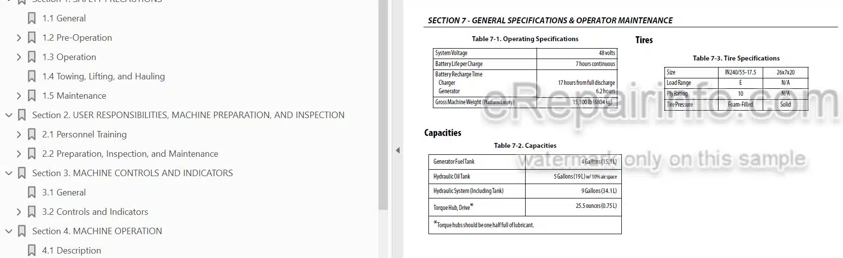 Photo 3 - JLG E450AJ PVC2001 Operation And Safety Manual Boom Lift