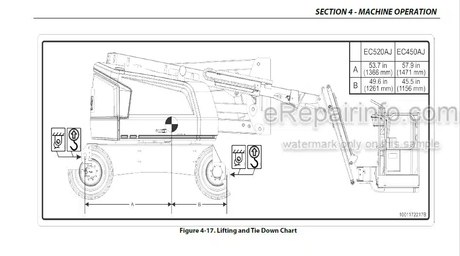 Photo 1 - JLG EC450AJ EC520AJ Operation And Safety Manual Boom Lift 31217103