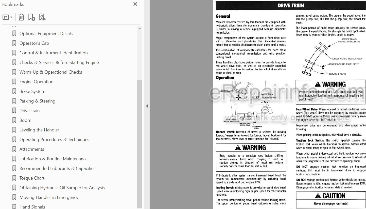 Photo 4 - JLG Gradall 522 524 534D-6 534D-6T Owners Operators Manual Telehandler 9133-4037