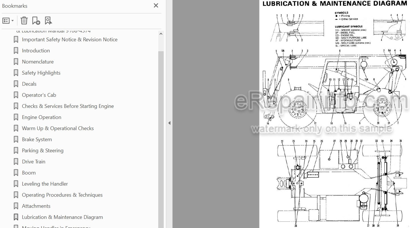 Photo 3 - JLG Gradall 522 To 534C-6 Operation And Lubrication Manual Telehandler 9108-4374