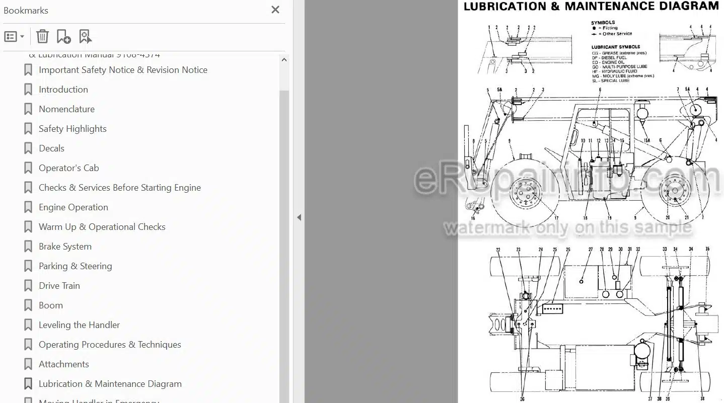 Photo 3 - JLG Gradall 522 To 534C-6 Operation And Lubrication Manual Telehandler 9108-4374