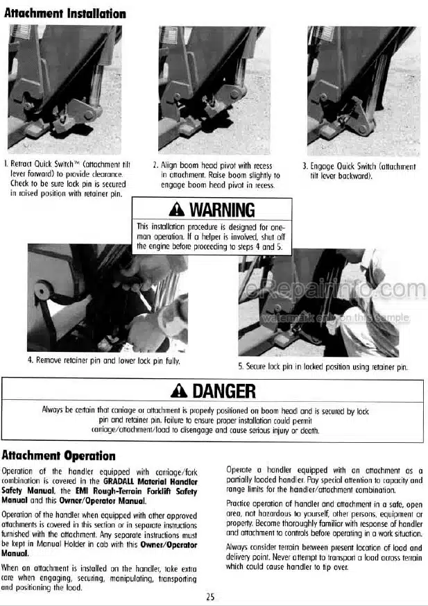 Photo 1 - JLG Gradall 534C-9 534C-10 Owner Operator Manual Telehandler 9114-4468 SN3
