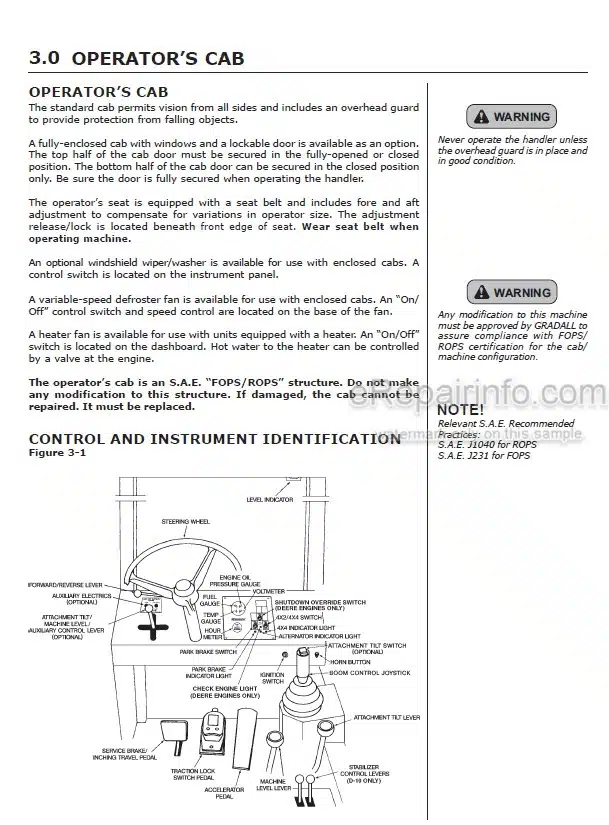 Photo 4 - JLG Gradall 534D-9 534D-10 Owner Operator Manual Telehandler 9134-4052