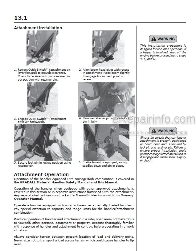 Photo 5 - JLG Gradall G6-42P Owner Operator Manual Telehandler 9140-4003