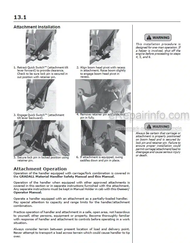 Photo 11 - JLG Gradall 544D-10 Owner Operator Manual Telehandler 9136-4142