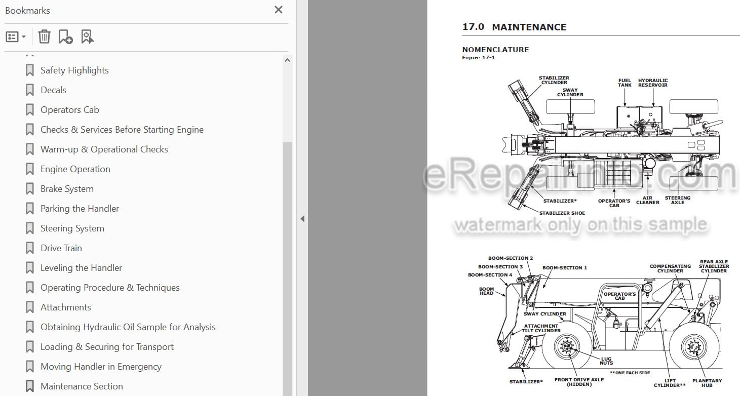 Photo 3 - JLG Gradall 544D-10 Owner Operator Manual Telehandler 9136-4142