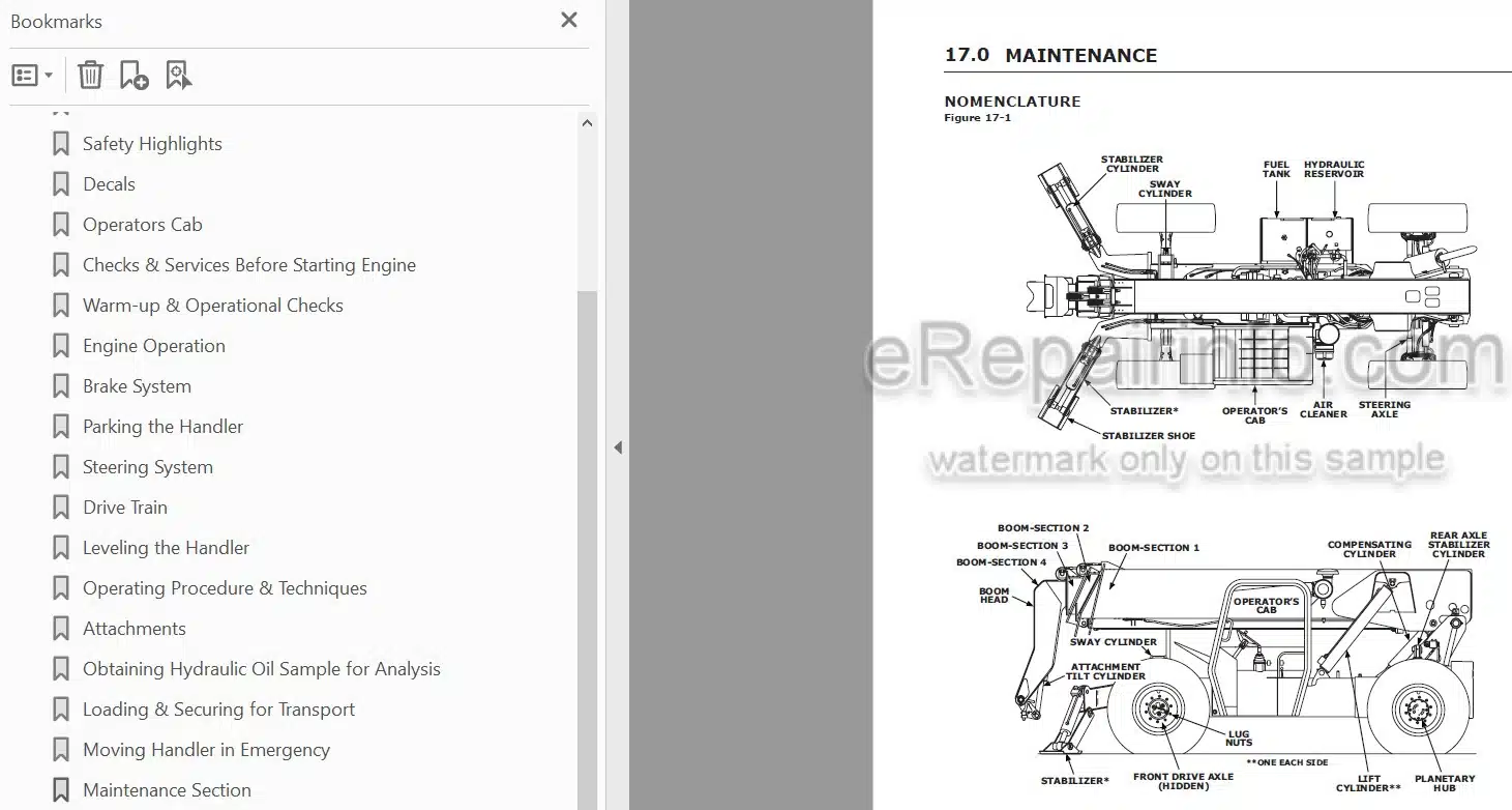 Photo 3 - JLG Gradall 544D-10 Owner Operator Manual Telehandler 9136-4142