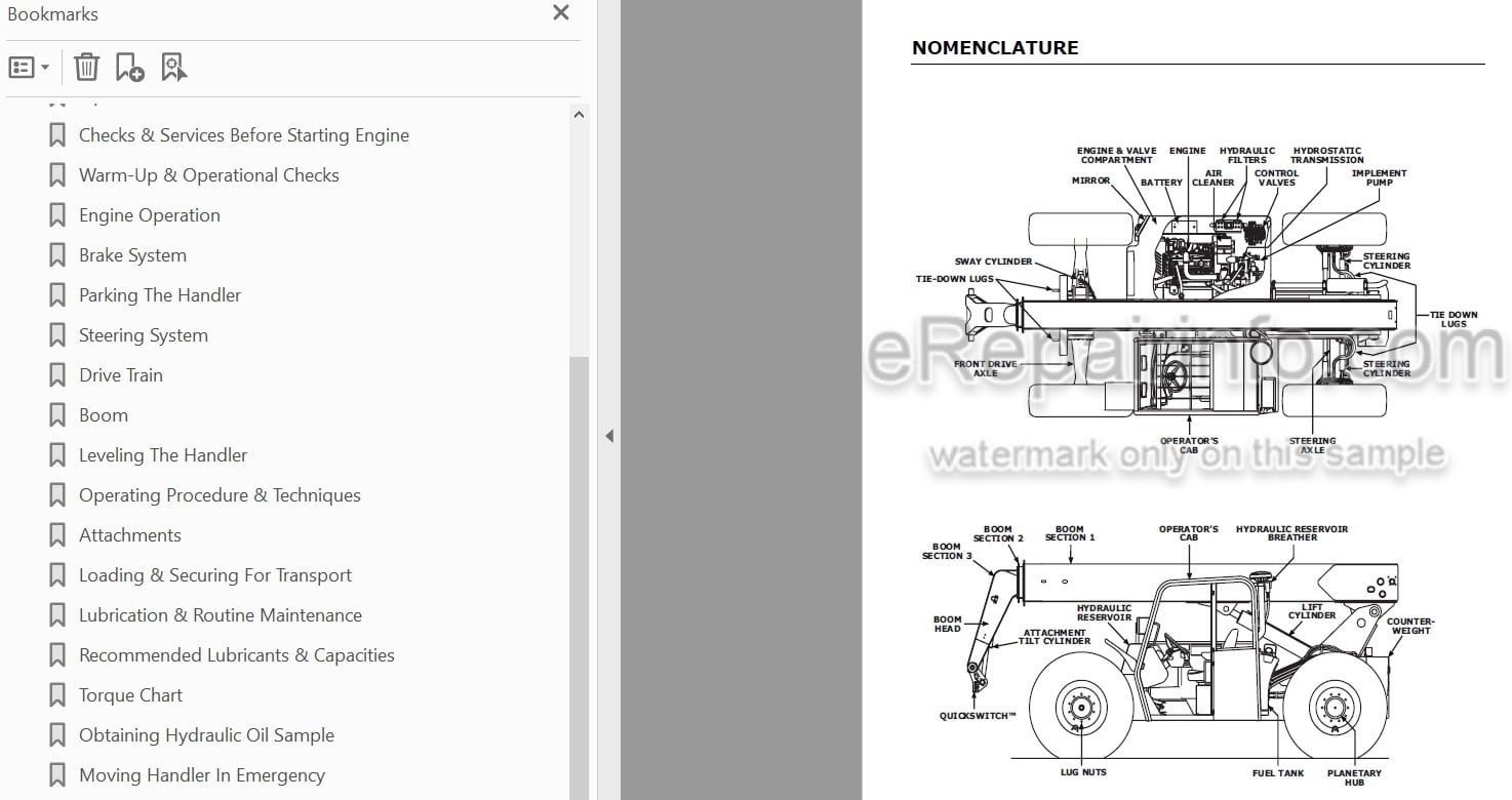 Photo 3 - JLG Gradall G6-42P Owner Operator Manual Telehandler 9140-4003