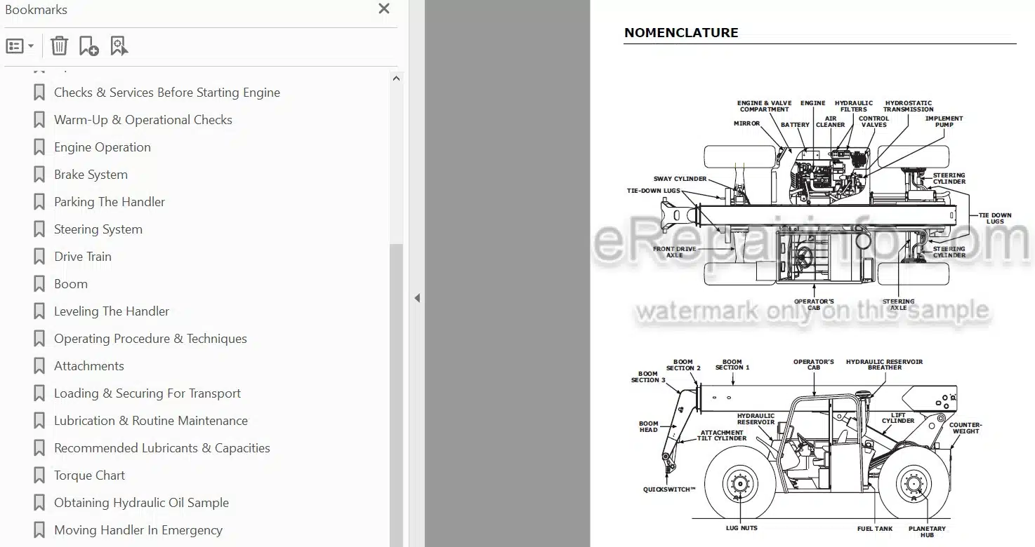 Photo 3 - JLG Gradall G6-42P Owner Operator Manual Telehandler 9140-4003
