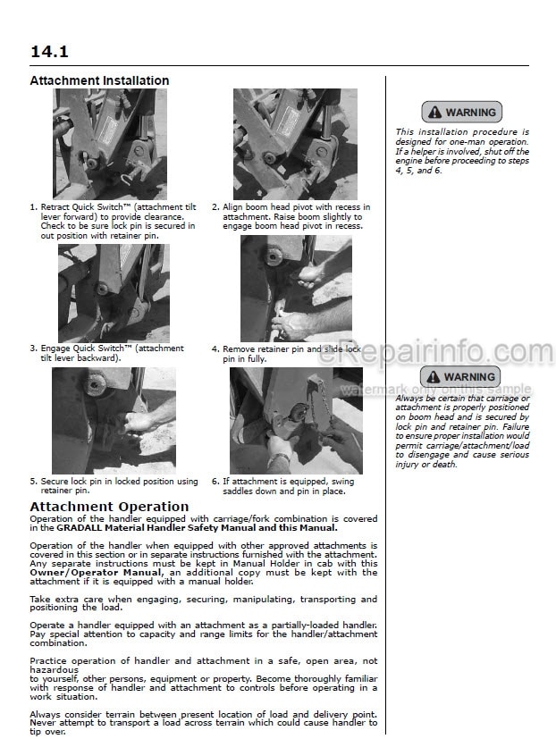 Photo 5 - JLG Gradall Loed 534A Owners Operator Manual Telehandler 9020-5895