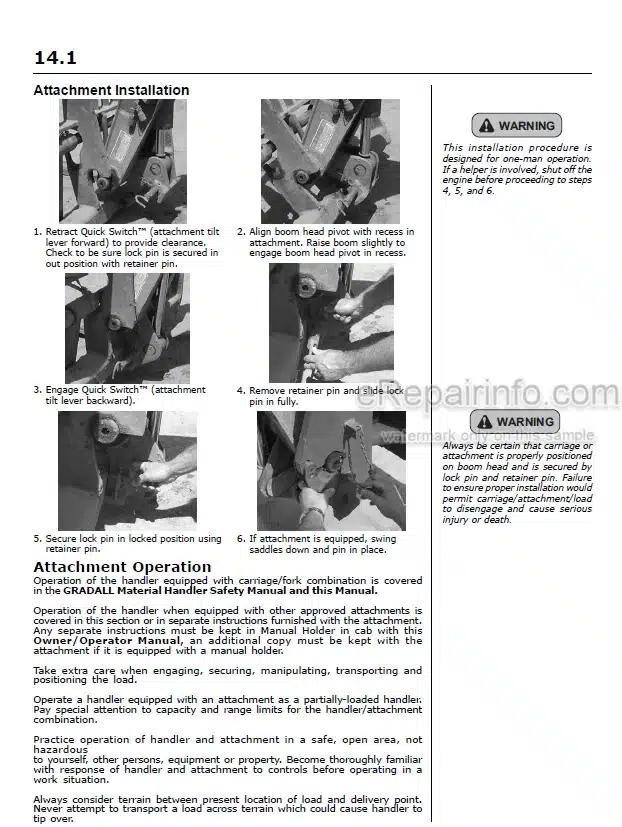 Photo 10 - JLG Gradall G6-42P Owner Operator Manual Telehandler 9140-4003