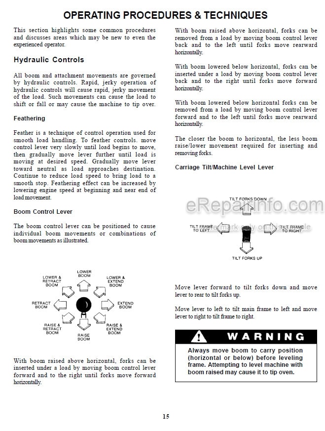 Photo 4 - JLG Gradall Loed 534B Operation And Lubrication Manual Telehandler 9103-1148 SN2