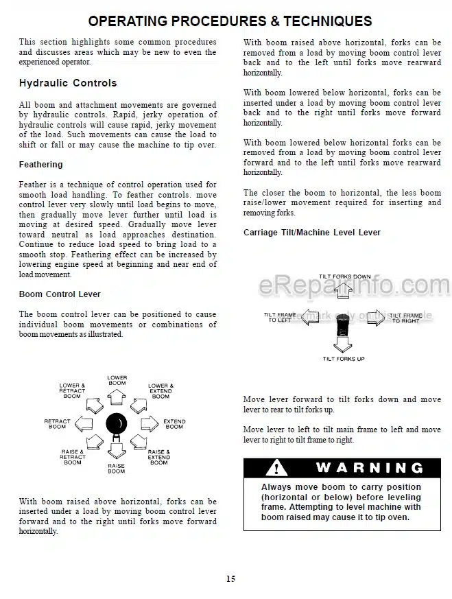Photo 4 - JLG Gradall Loed 534B Operation And Lubrication Manual Telehandler 9103-1148 SN2