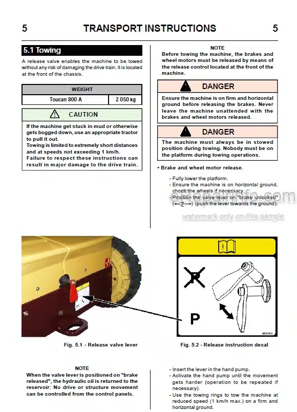 Photo 3 - JLG Grove Toucan 800A Operation And Safety Manual Mast Boom Lift MA0173-03 ENG Australia New Zealand Models